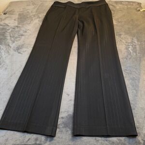 INC International Concepts Womens Black Pinstripe Wide Leg Career Pants Size 16